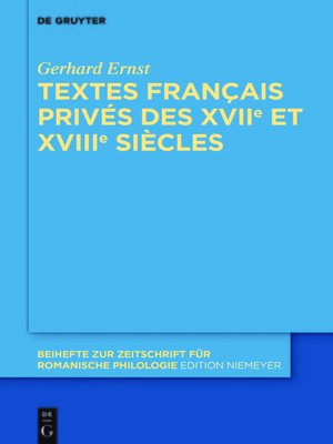 cover image of Textes français privés des XVIIe et XVIIIe siècles